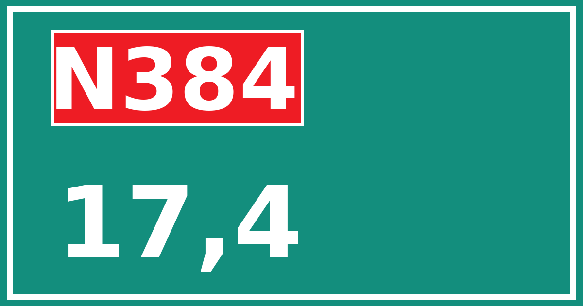 Hectometerbord N384 17,4