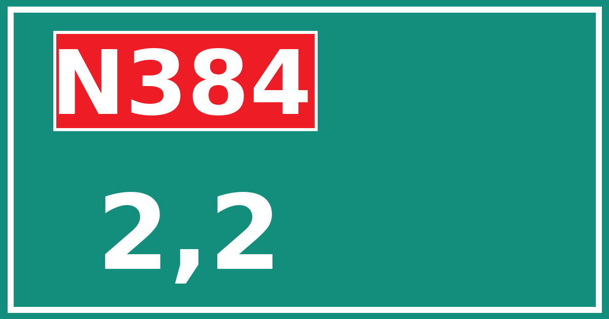 Hectometerbord N384 2,2