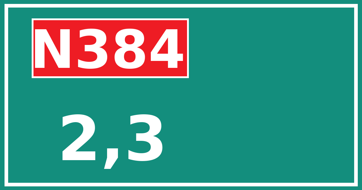 Hectometerbord N384 2,3