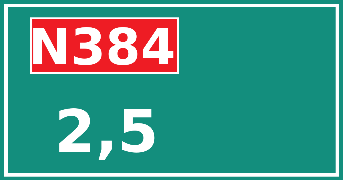Hectometerbord N384 2,5