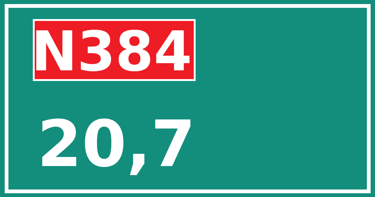 Hectometerbord N384 20,7