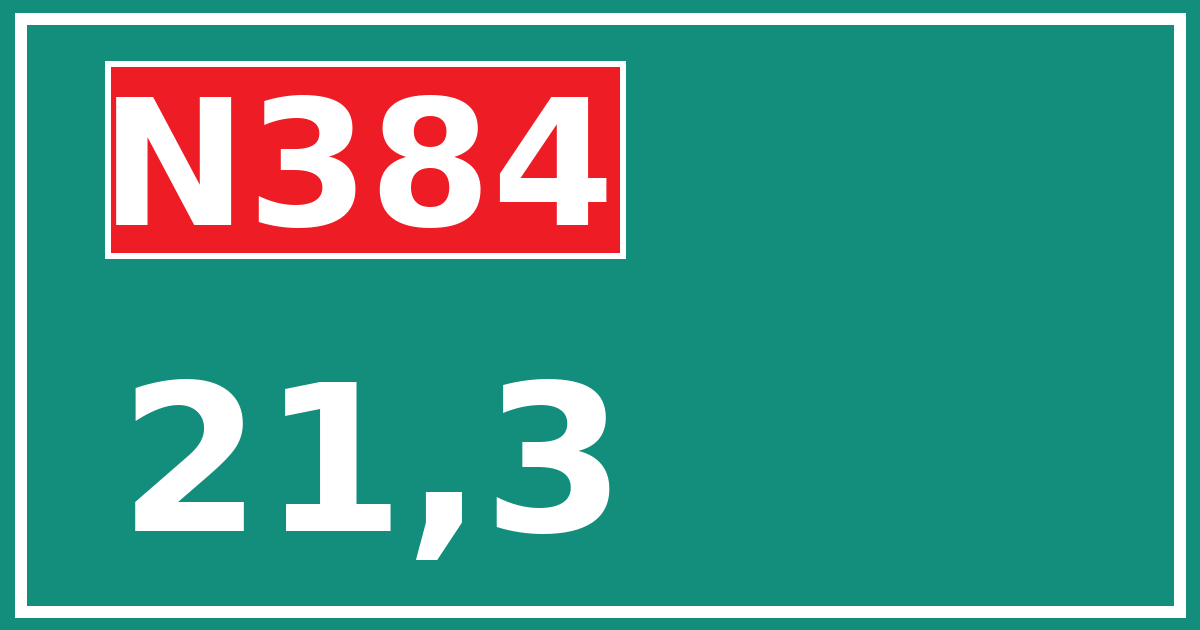 Hectometerbord N384 21,3