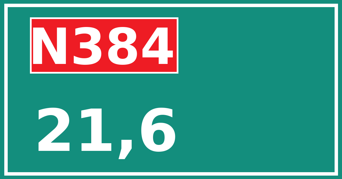 Hectometerbord N384 21,6