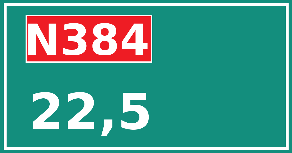 Hectometerbord N384 22,5