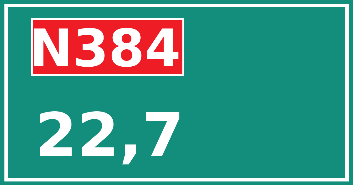 Hectometerbord N384 22,7