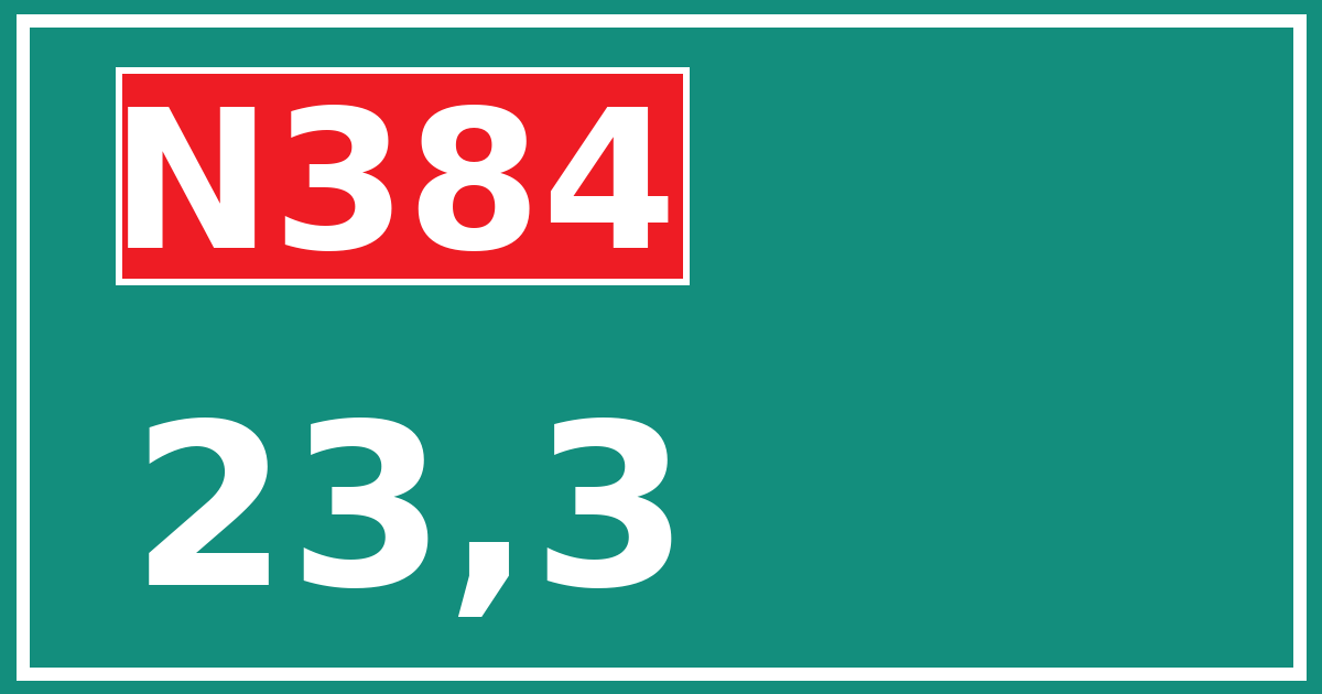Hectometerbord N384 23,3