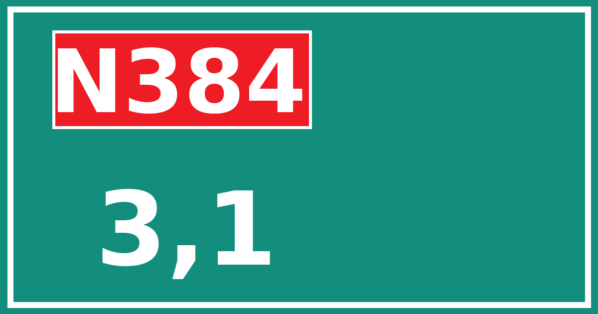 Hectometerbord N384 3,1