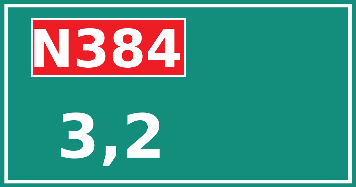 Hectometerbord N384 3,2