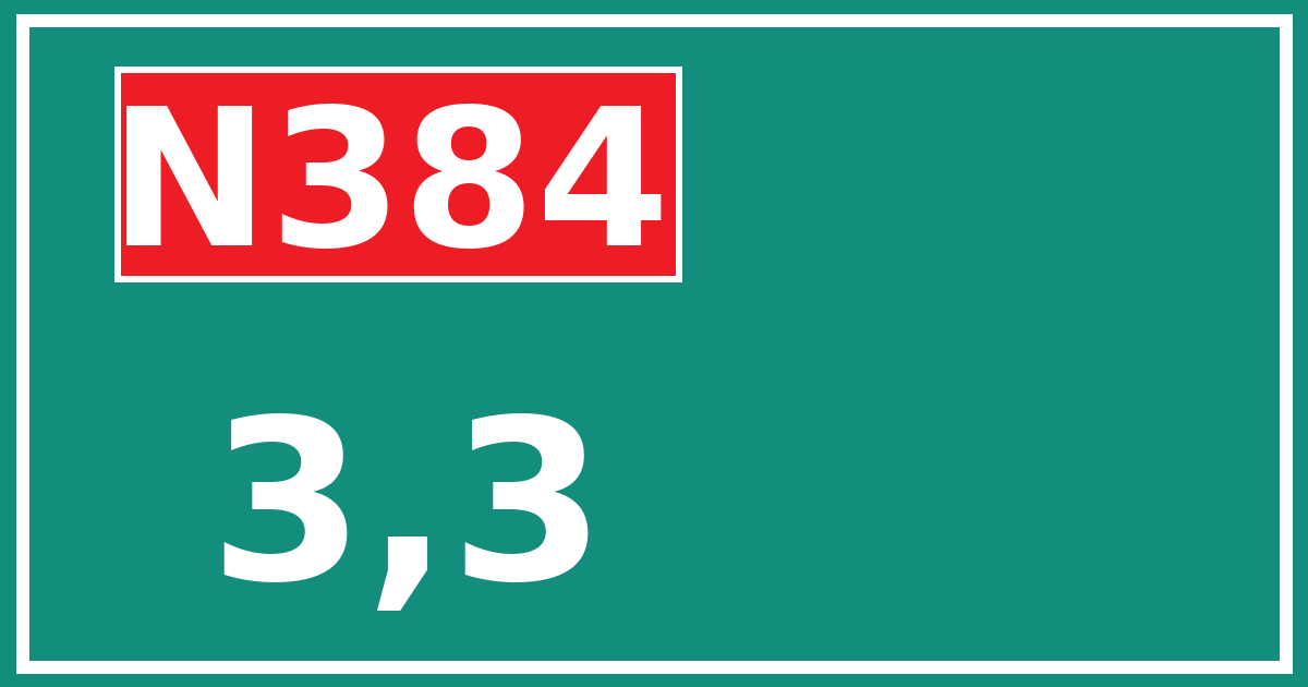 Hectometerbord N384 3,3
