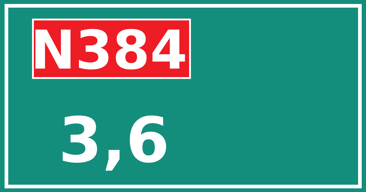 Hectometerbord N384 3,6