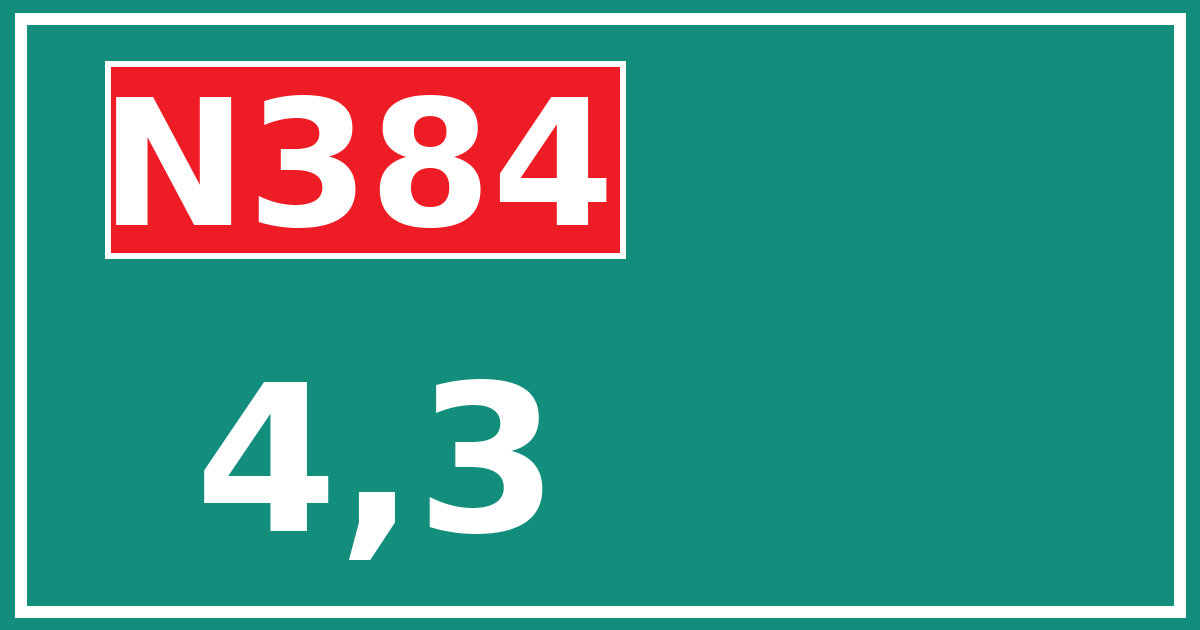 Hectometerbord N384 4,3