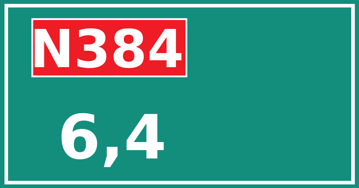 Hectometerbord N384 6,4