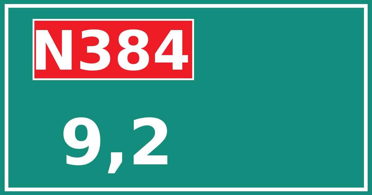Hectometerbord N384 9,2
