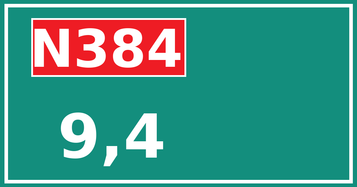 Hectometerbord N384 9,4