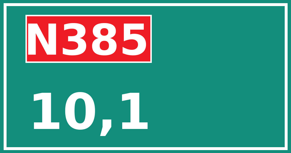 Hectometerbord N385 10,1