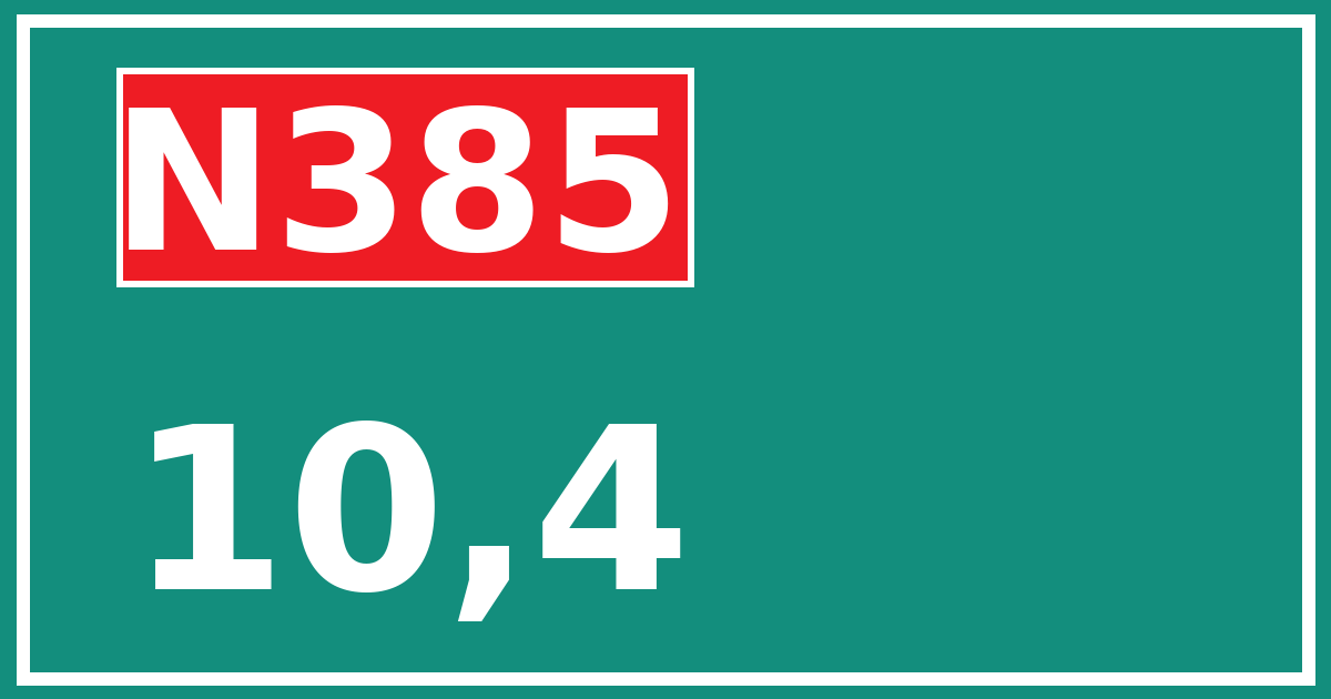 Hectometerbord N385 10,4