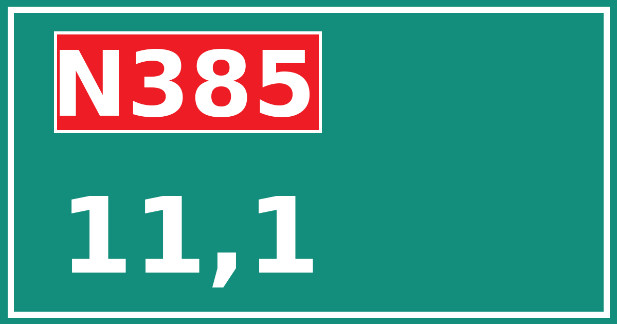 Hectometerbord N385 11,1