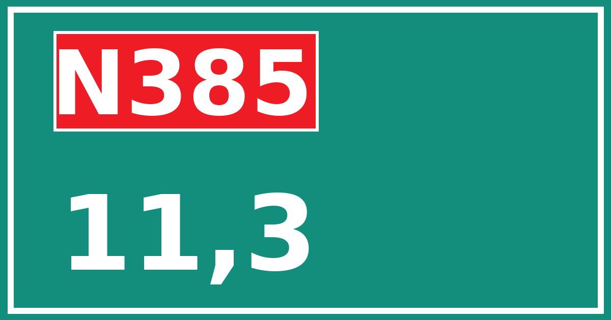 Hectometerbord N385 11,3