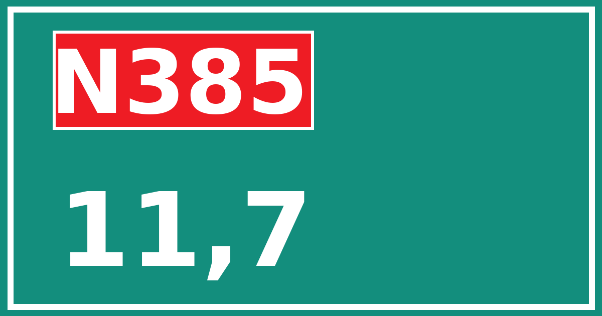 Hectometerbord N385 11,7