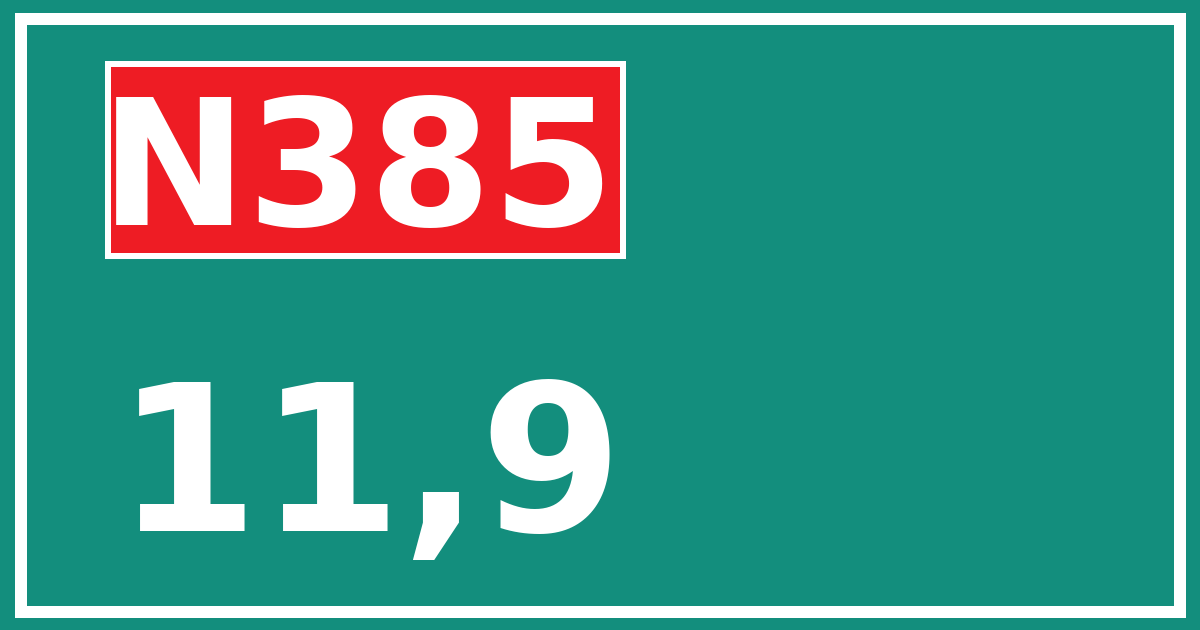 Hectometerbord N385 11,9