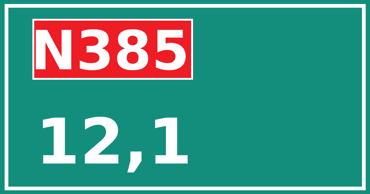 Hectometerbord N385 12,1
