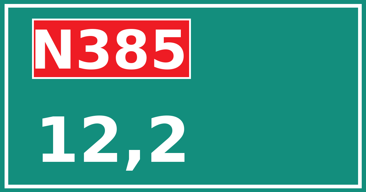 Hectometerbord N385 12,2