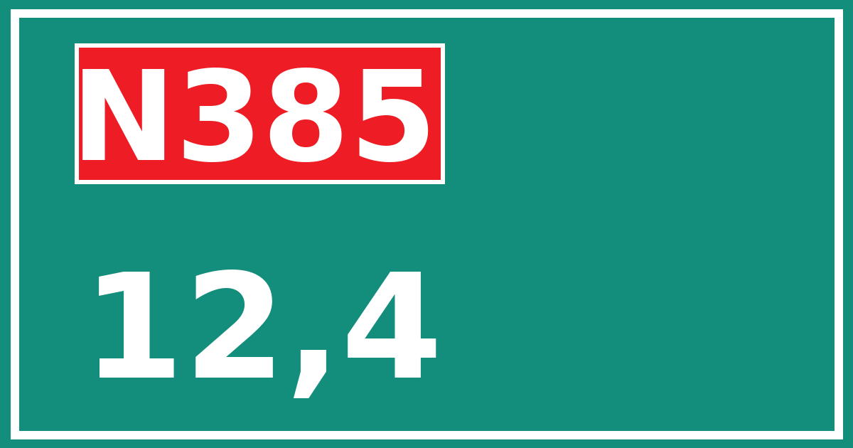 Hectometerbord N385 12,4