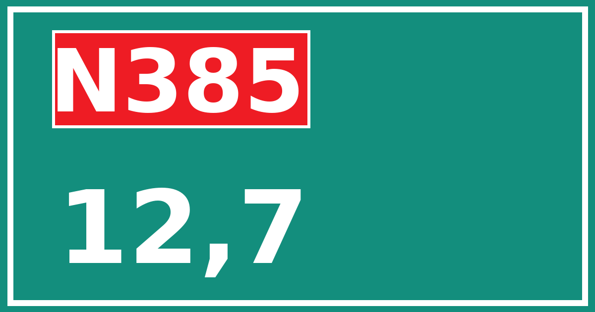Hectometerbord N385 12,7