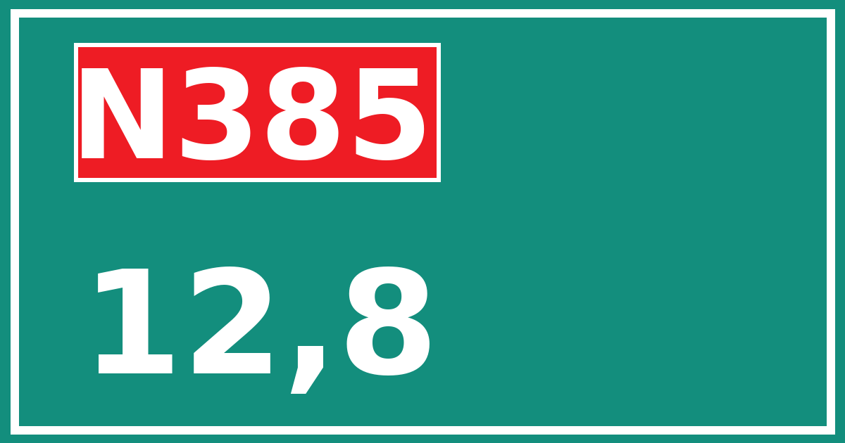 Hectometerbord N385 12,8