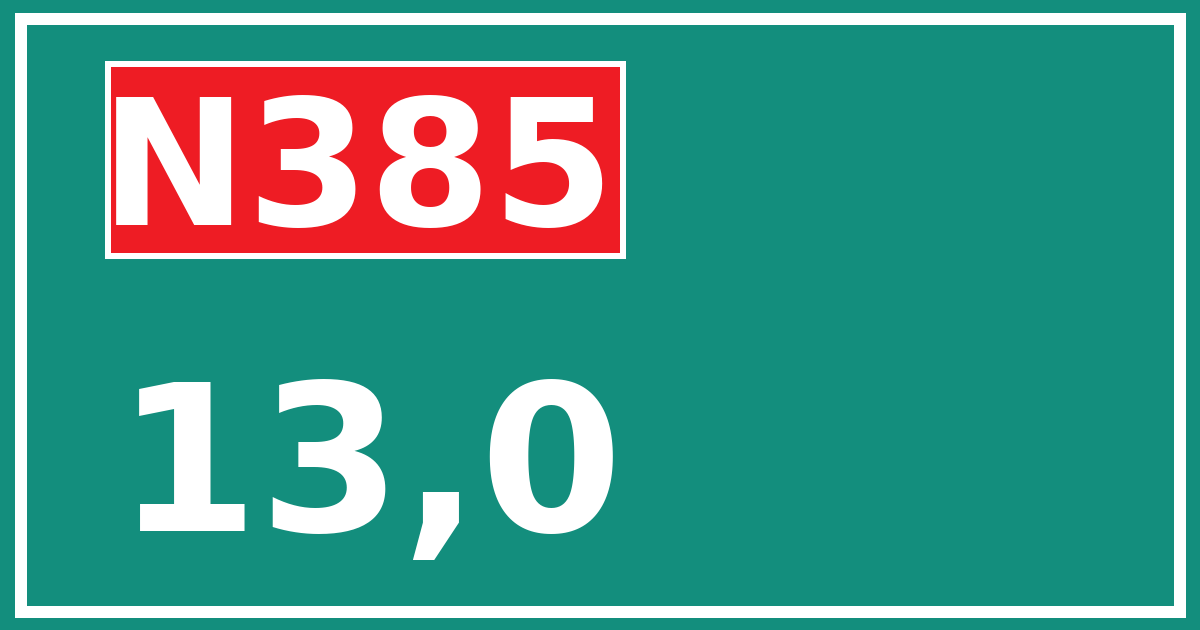 Hectometerbord N385 13,0