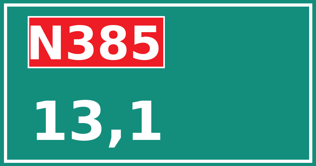 Hectometerbord N385 13,1