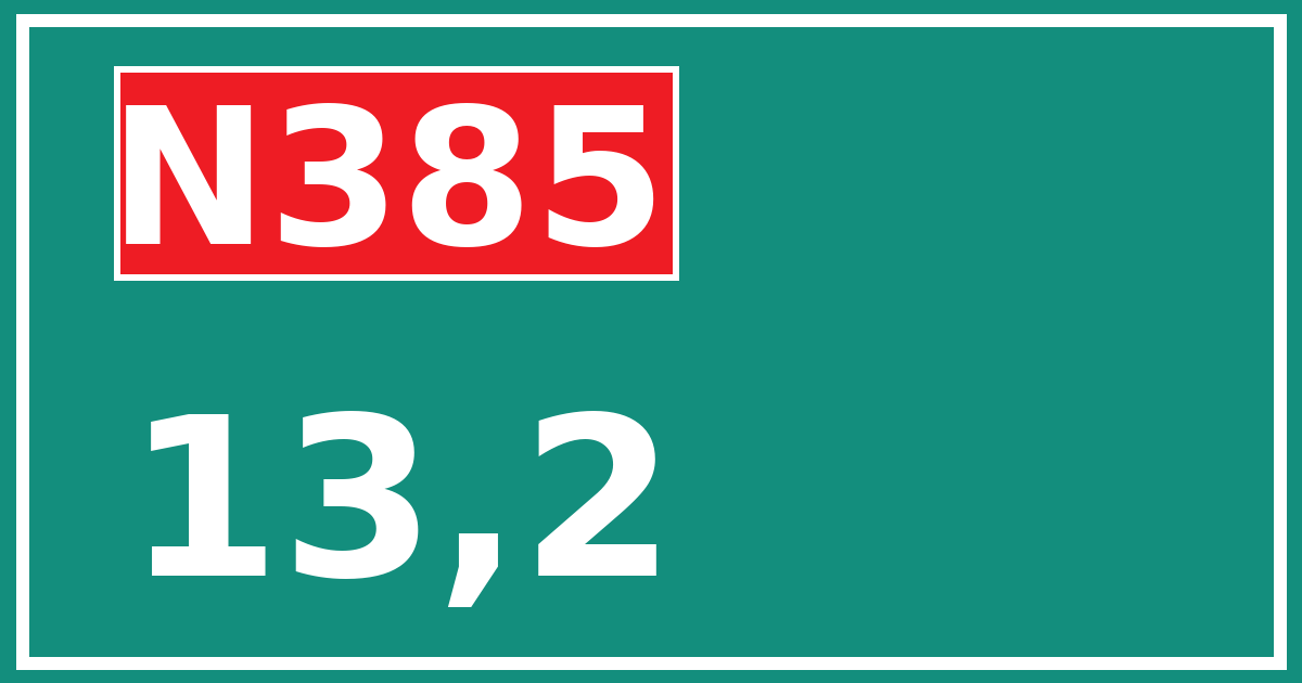 Hectometerbord N385 13,2