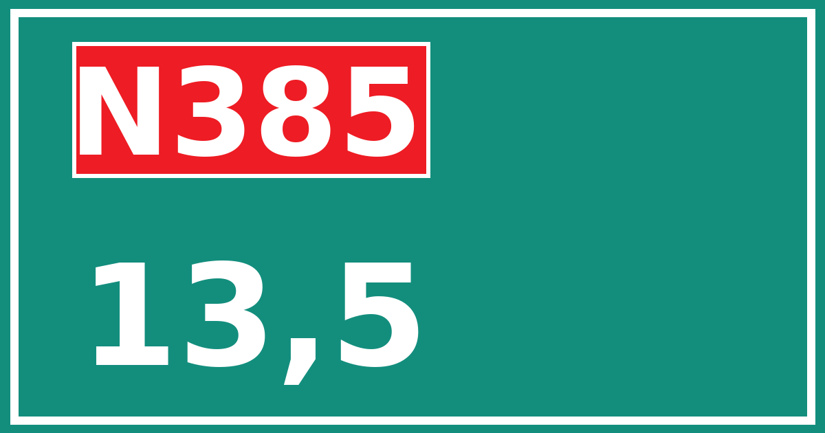 Hectometerbord N385 13,5
