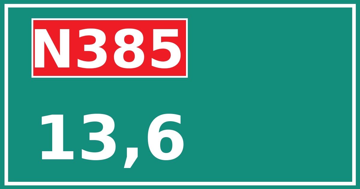 Hectometerbord N385 13,6