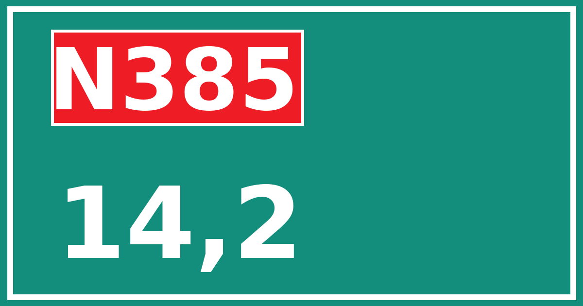 Hectometerbord N385 14,2