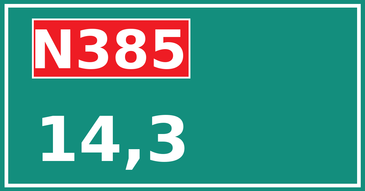 Hectometerbord N385 14,3