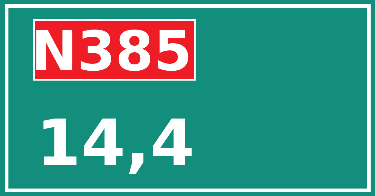 Hectometerbord N385 14,4