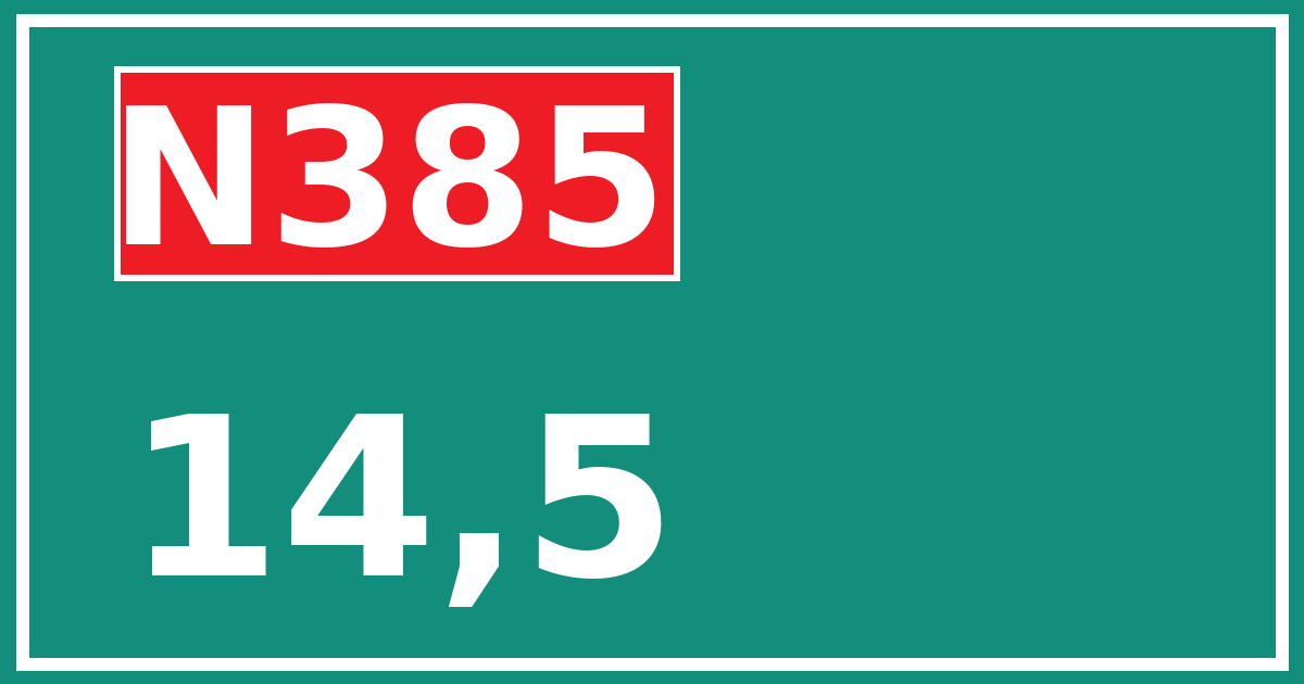 Hectometerbord N385 14,5