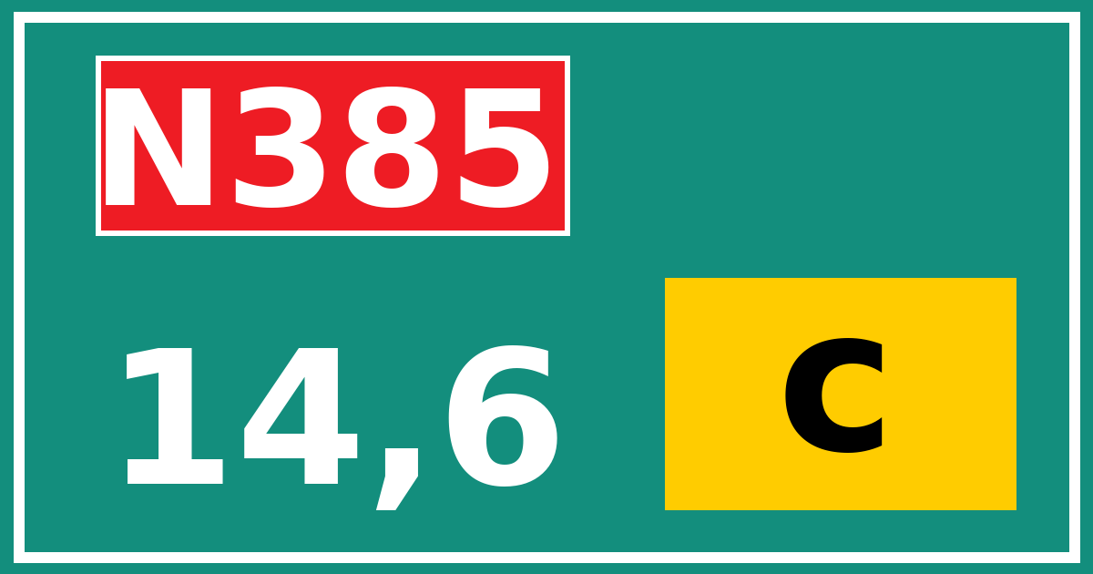 Hectometerbord N385 14,6 letter c