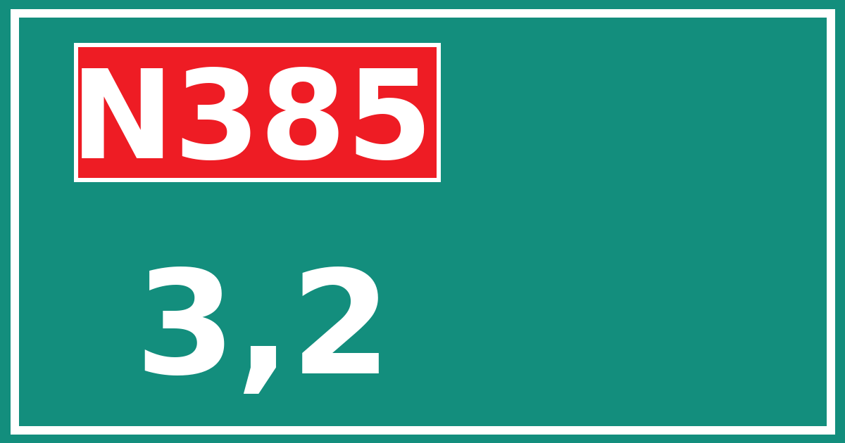 Hectometerbord N385 3,2