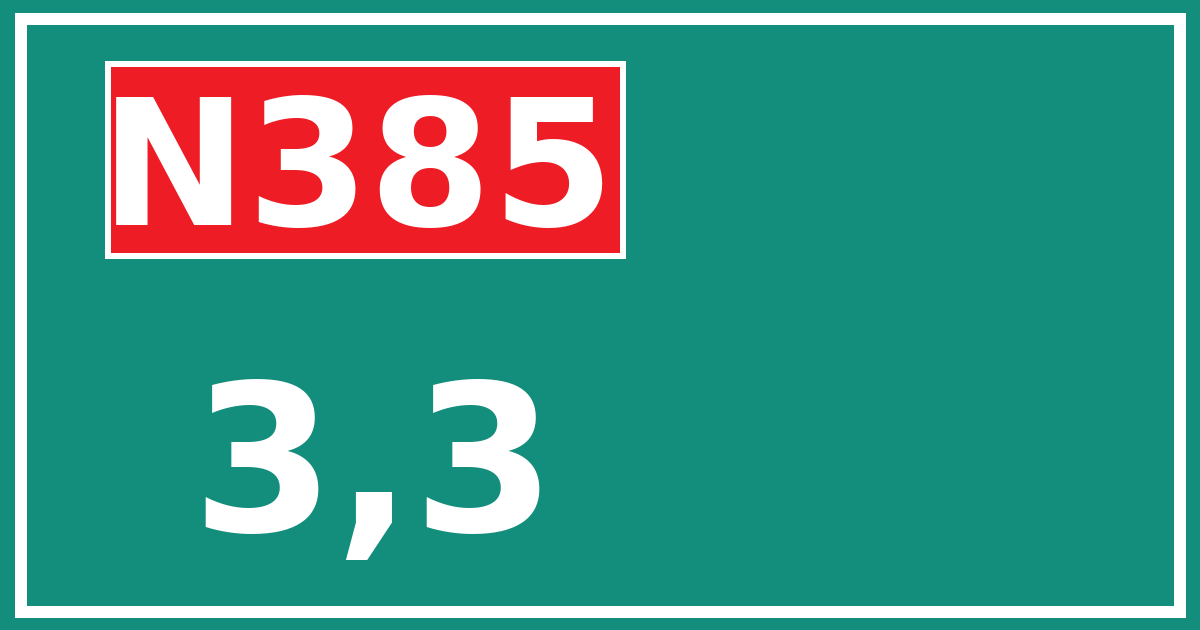 Hectometerbord N385 3,3
