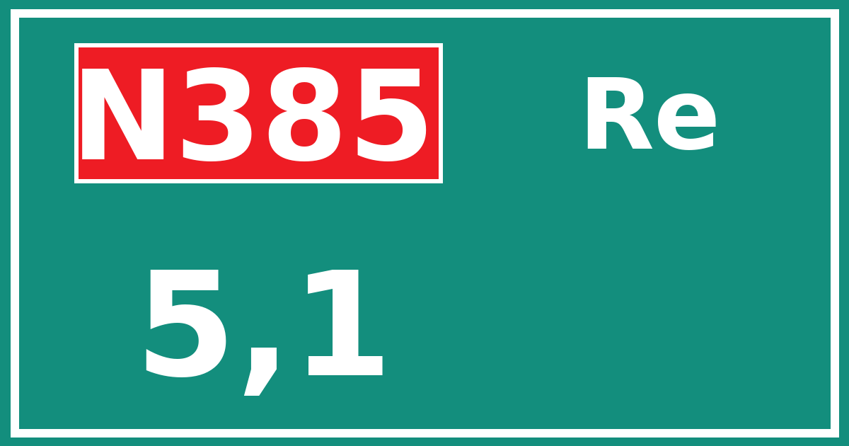 Hectometerbord N385 5,1 zijde Re