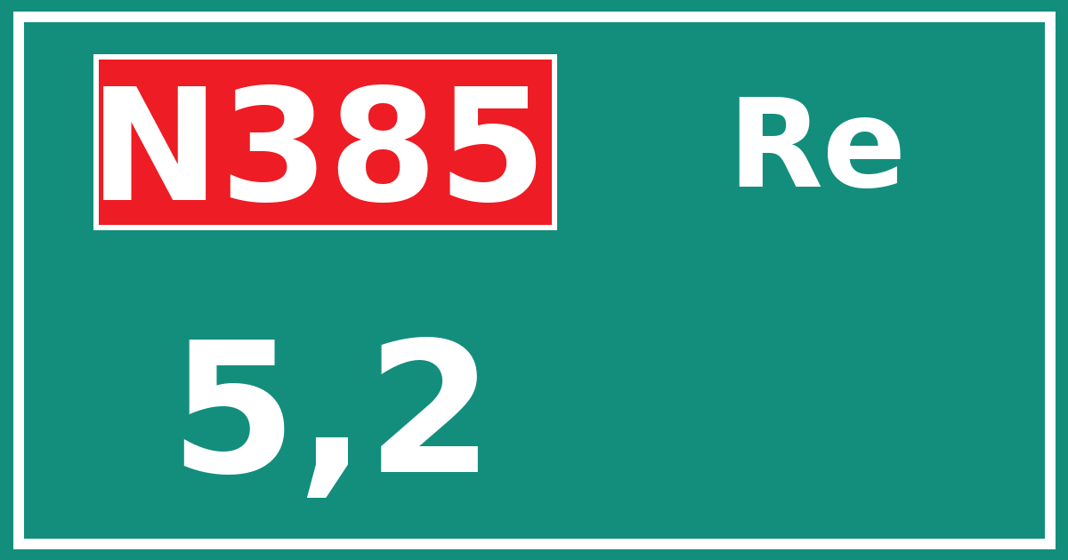 Hectometerbord N385 5,2 zijde Re