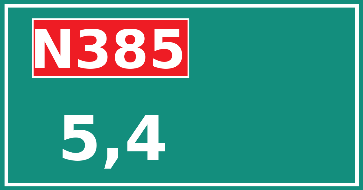 Hectometerbord N385 5,4