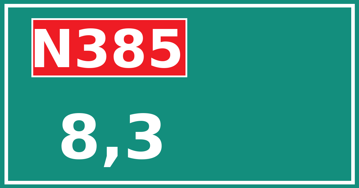 Hectometerbord N385 8,3