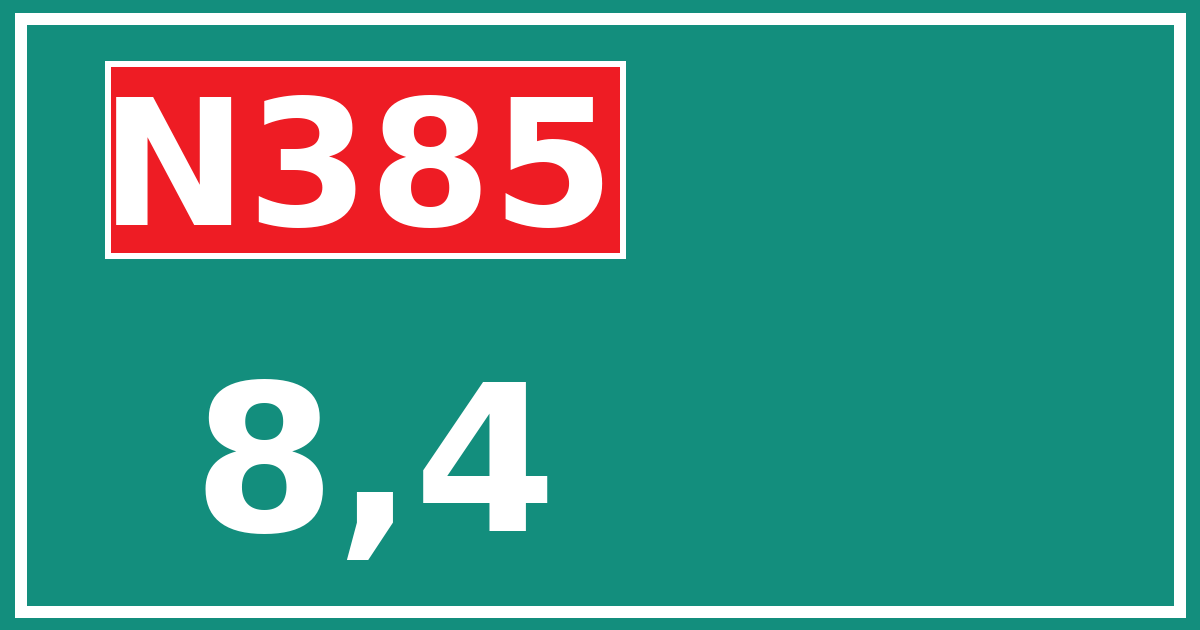 Hectometerbord N385 8,4