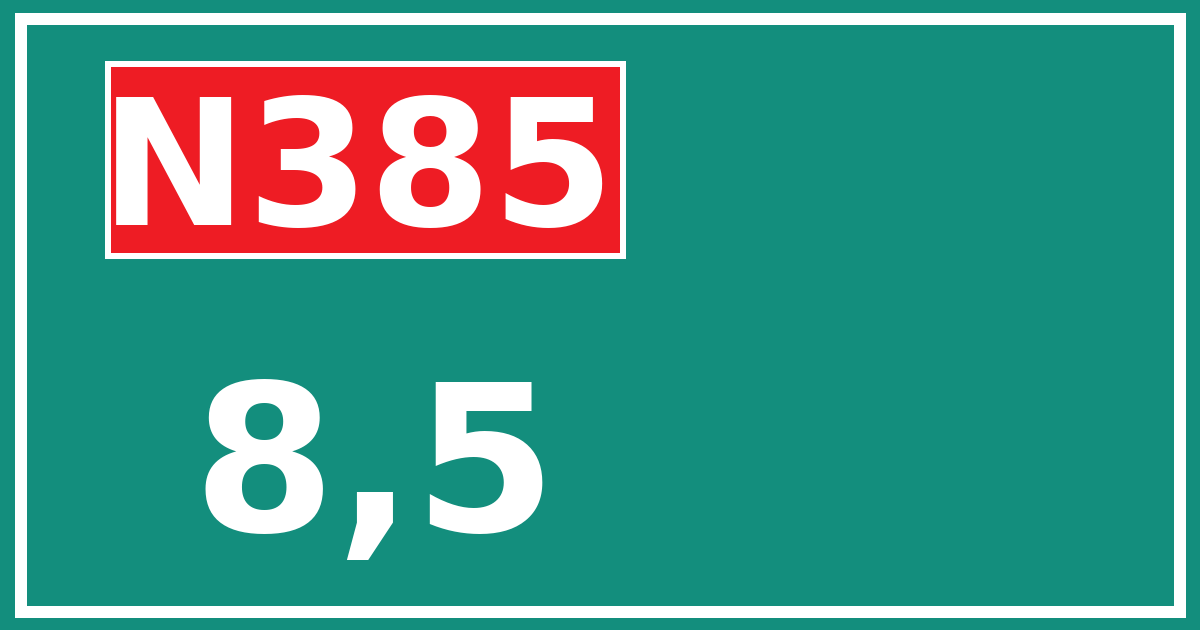 Hectometerbord N385 8,5