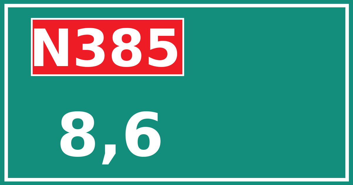 Hectometerbord N385 8,6