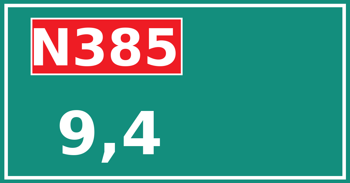 Hectometerbord N385 9,4
