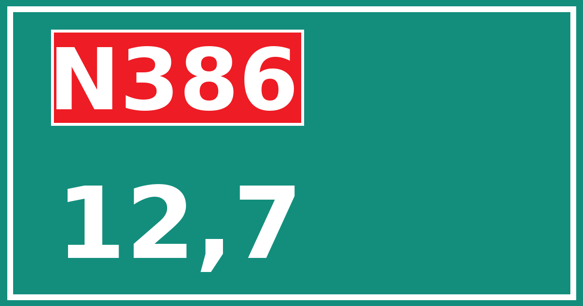 Hectometerbord N386 12,7